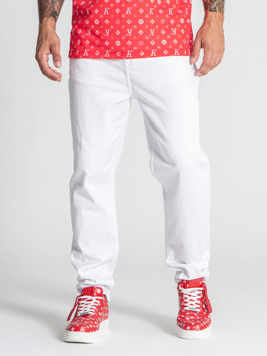 White Carrot Leg Jeans