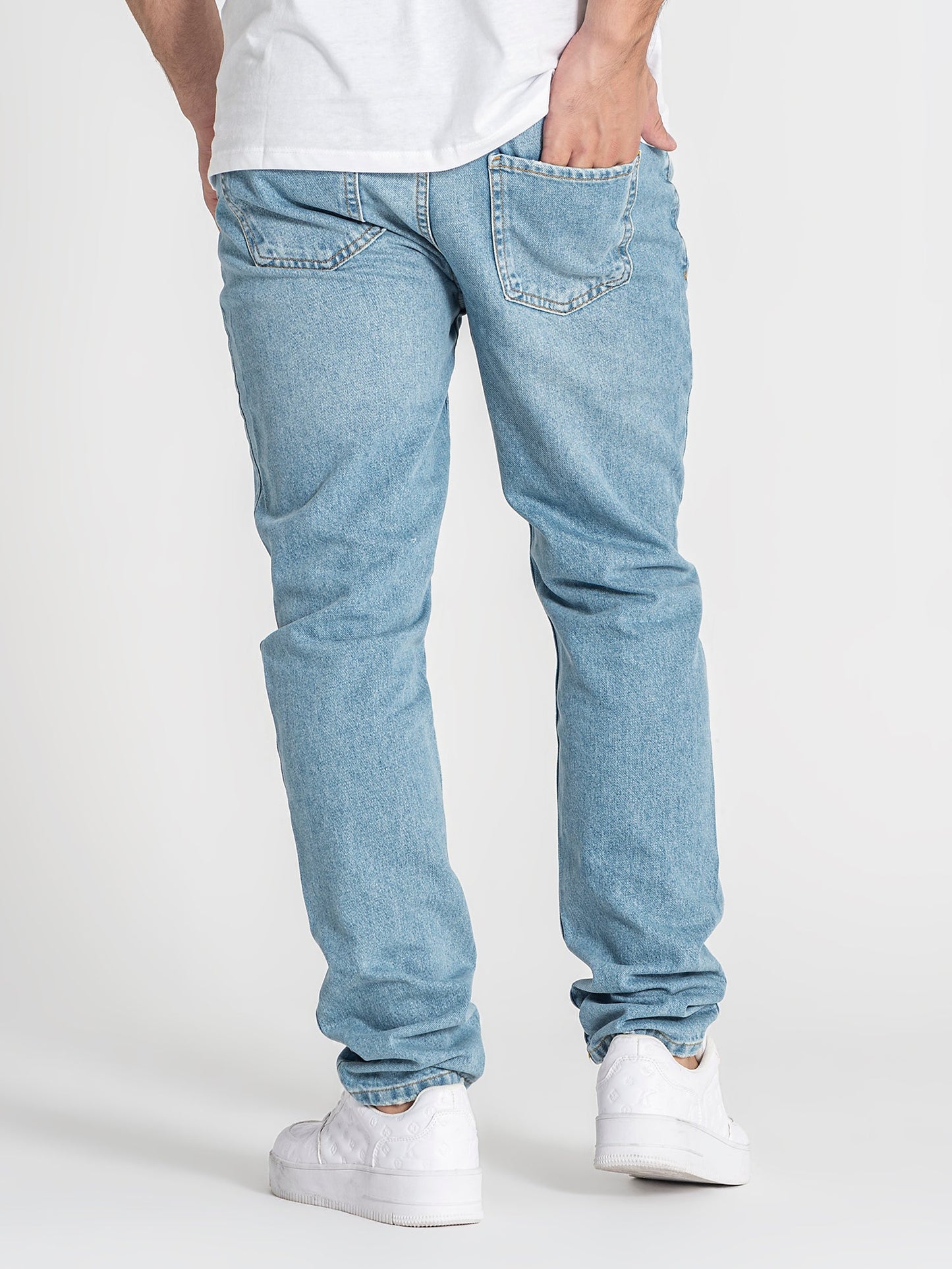 Light Blue Straight-Leg Jeans