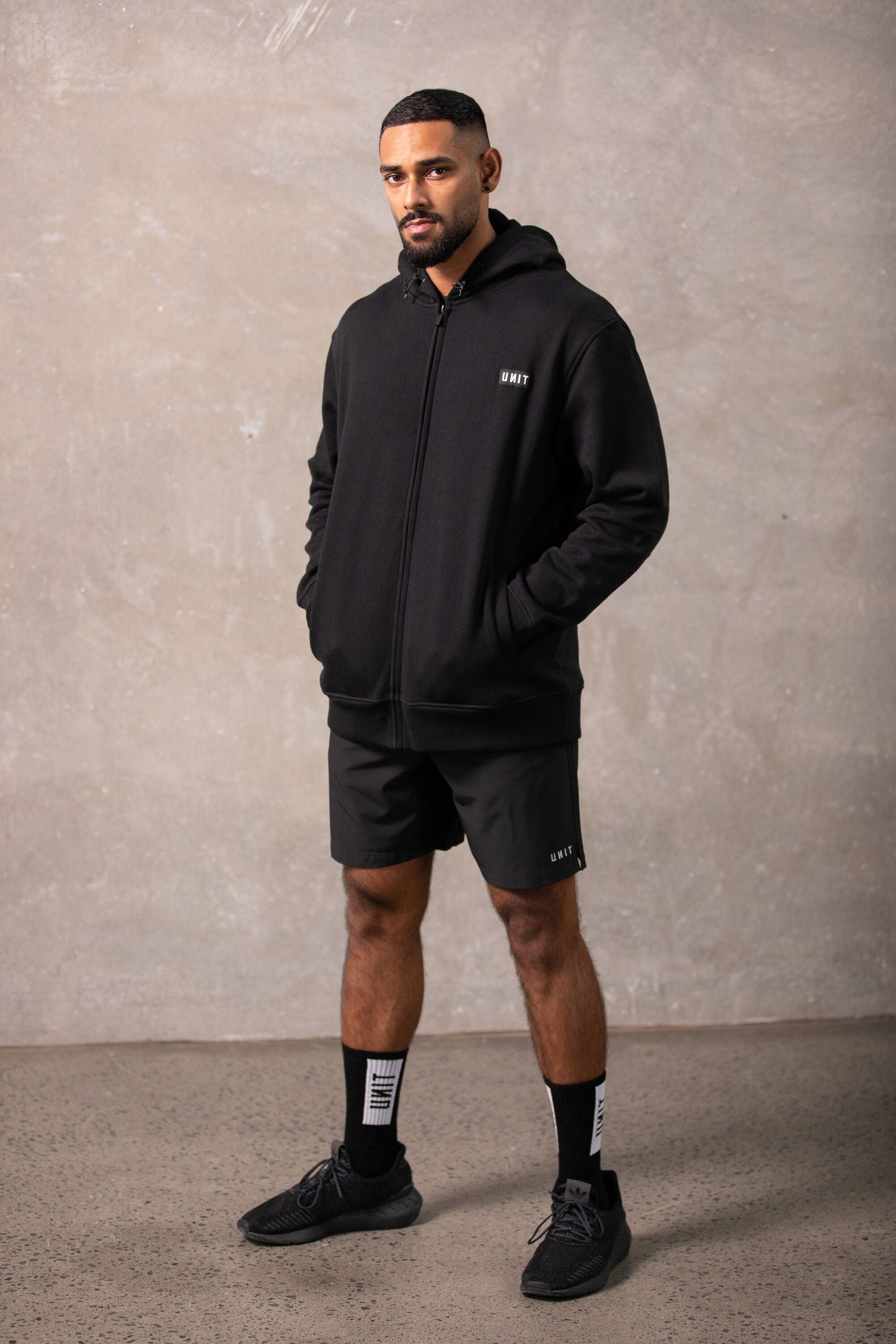 UNIT Mens Stack Zip Thru Hoodie