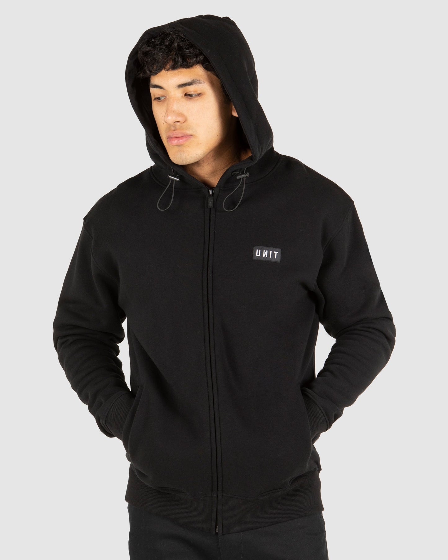 UNIT Mens Stack Zip Thru Hoodie