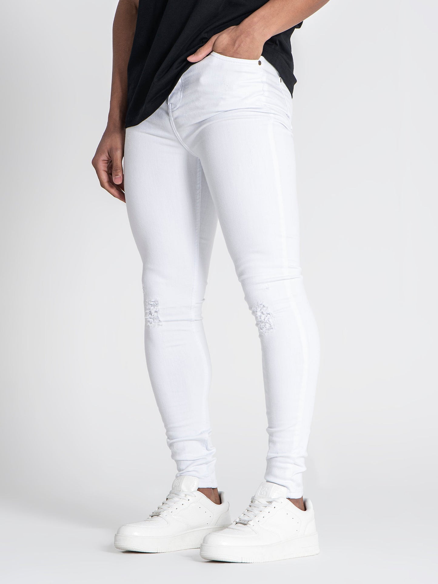 White Core Ripped Jeans