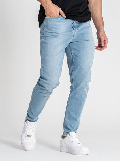 Light Blue Carrot Leg Jeans
