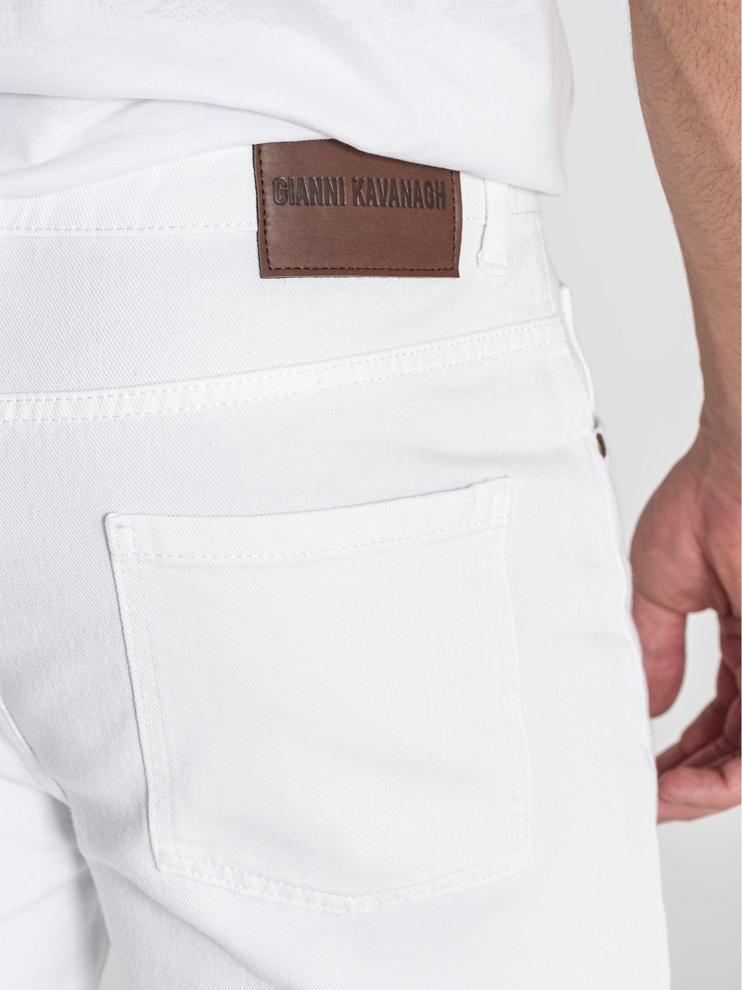 White Straight-Leg Jeans