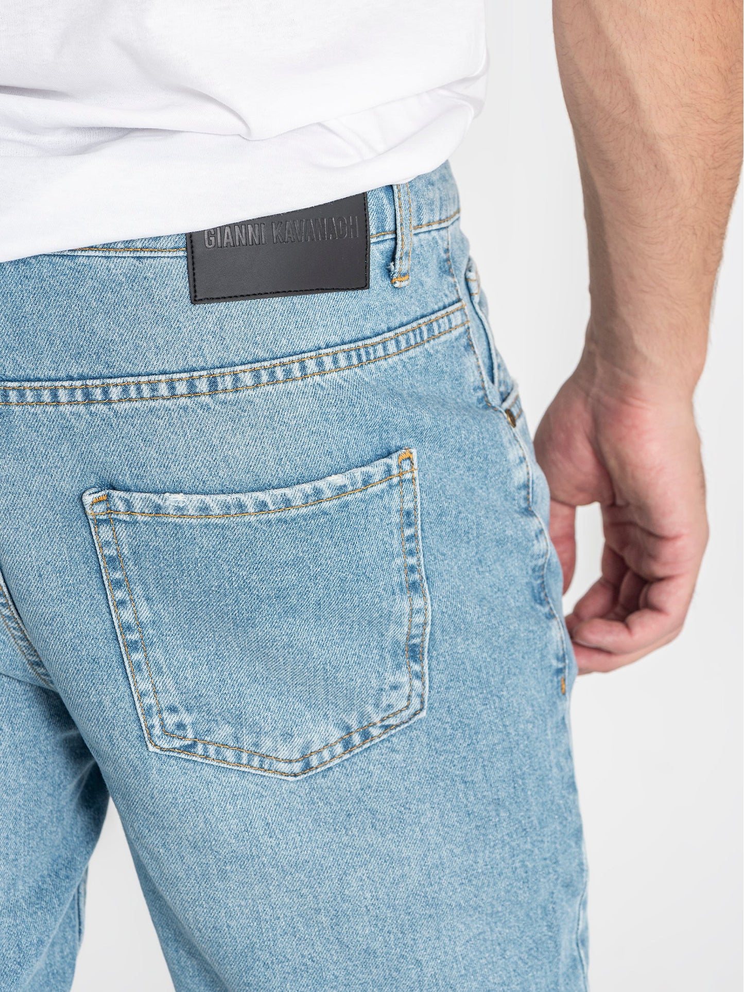 Light Blue Straight-Leg Jeans