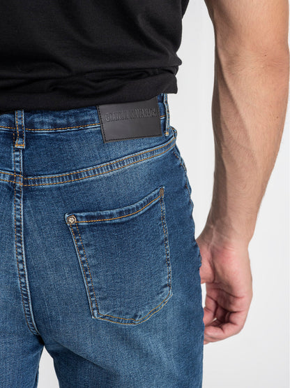 Dark Blue Carrot Leg Jeans