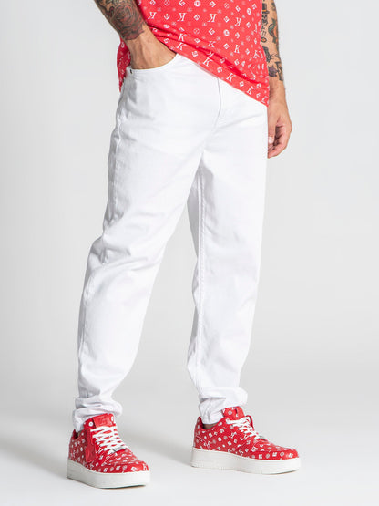 White Carrot Leg Jeans