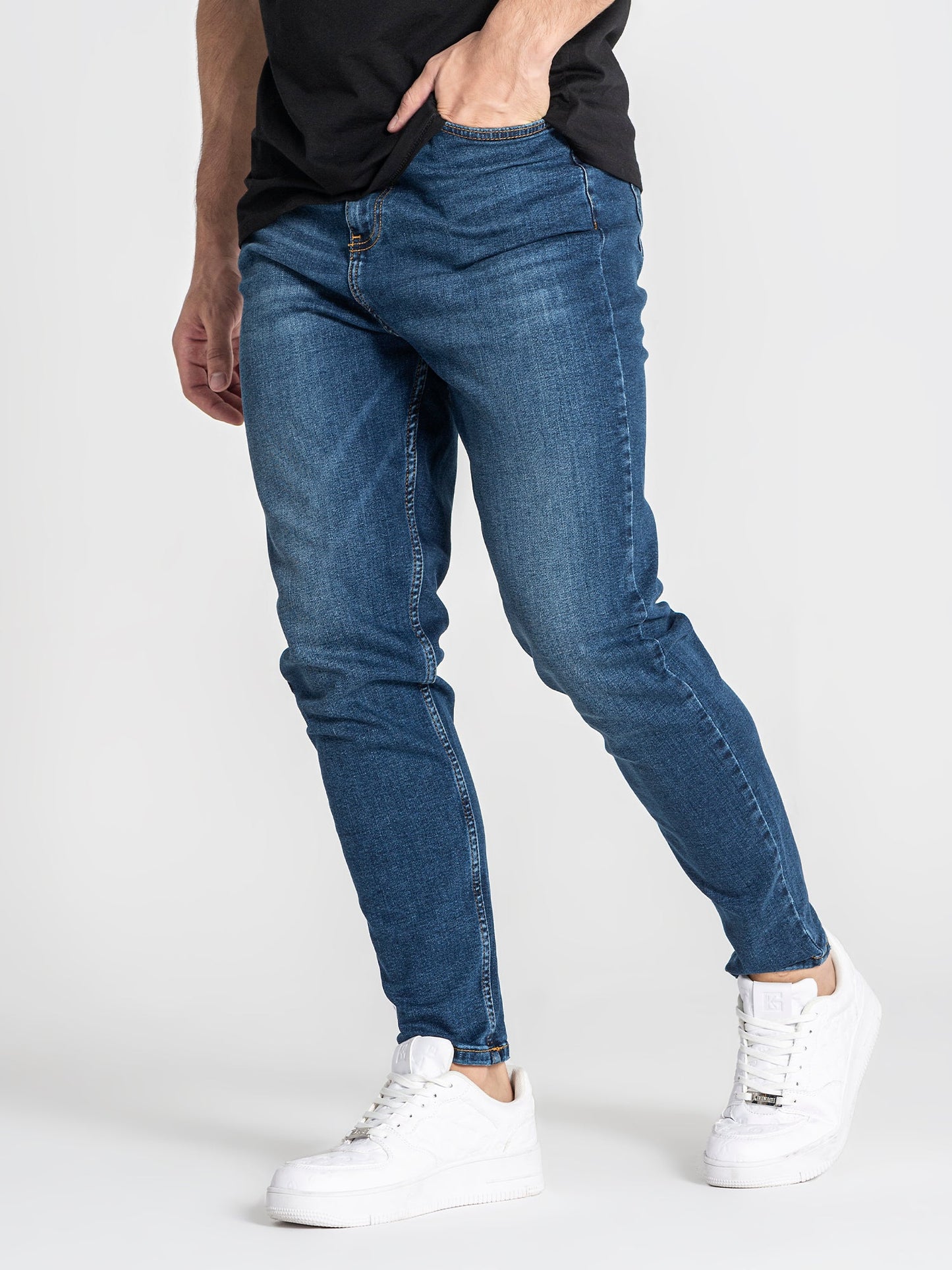 Dark Blue Carrot Leg Jeans