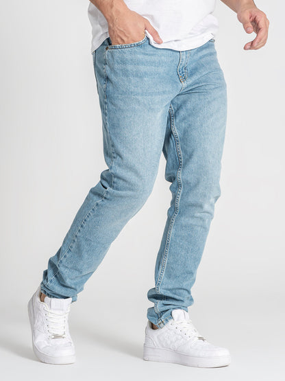 Light Blue Straight-Leg Jeans