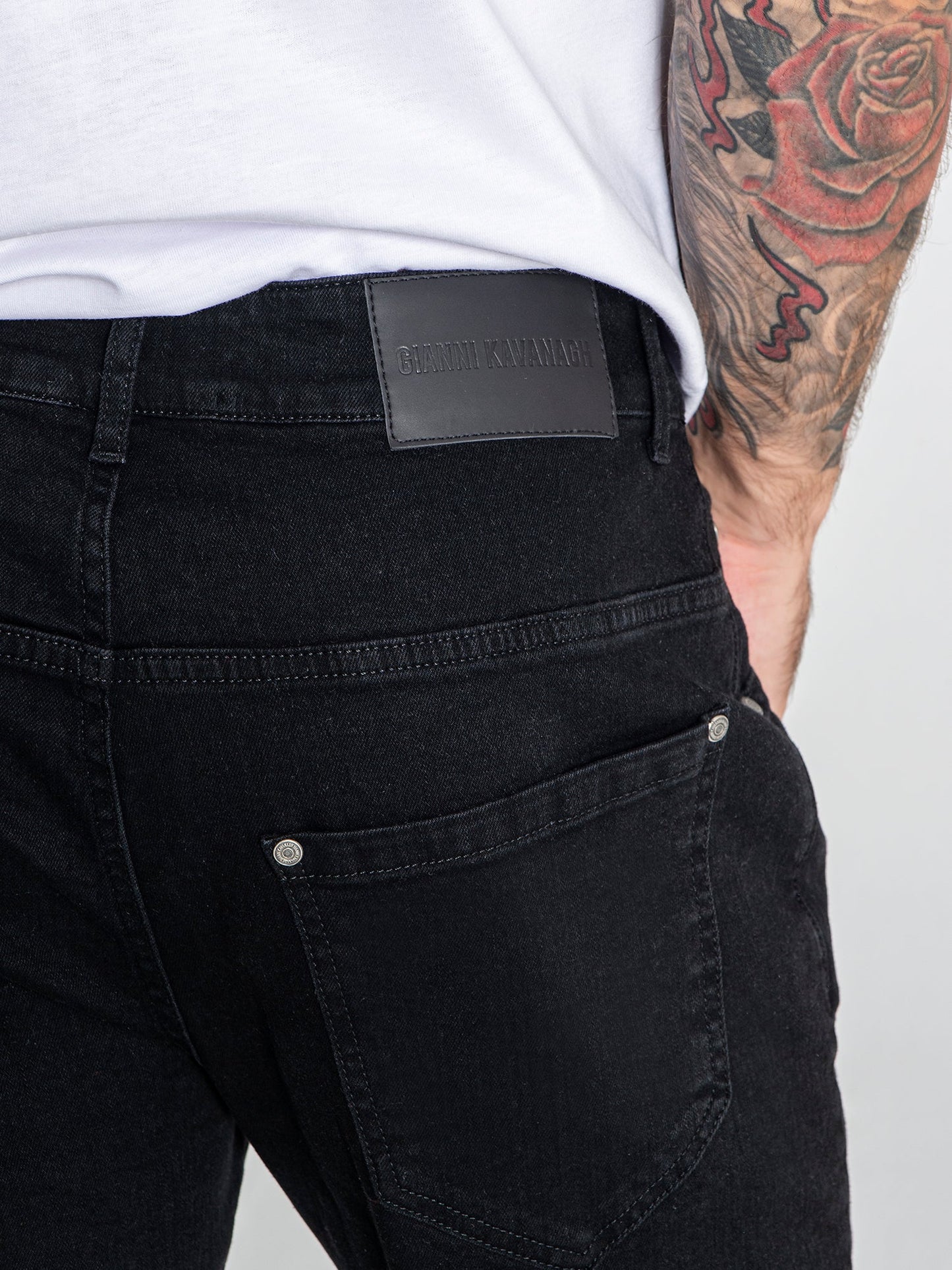 Black Button Up Zipper Jeans