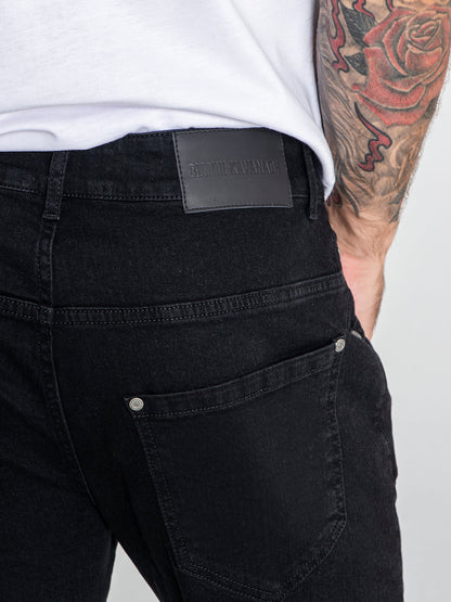 Black Button Up Zipper Jeans