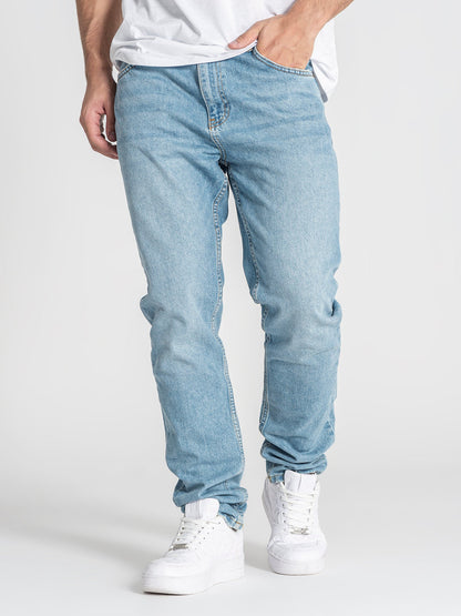 Light Blue Straight-Leg Jeans