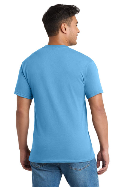 Mens Core Short Sleeve Crewneck T-Shirt w/ Pocket - Aquatic Blue