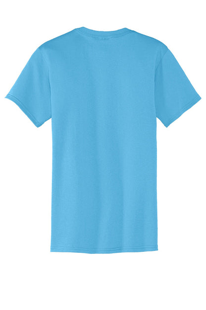 Mens Core Short Sleeve Crewneck T-Shirt w/ Pocket - Aquatic Blue