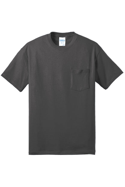Mens Core Short Sleeve Crewneck T-Shirt w/ Pocket - Charcoal Grey
