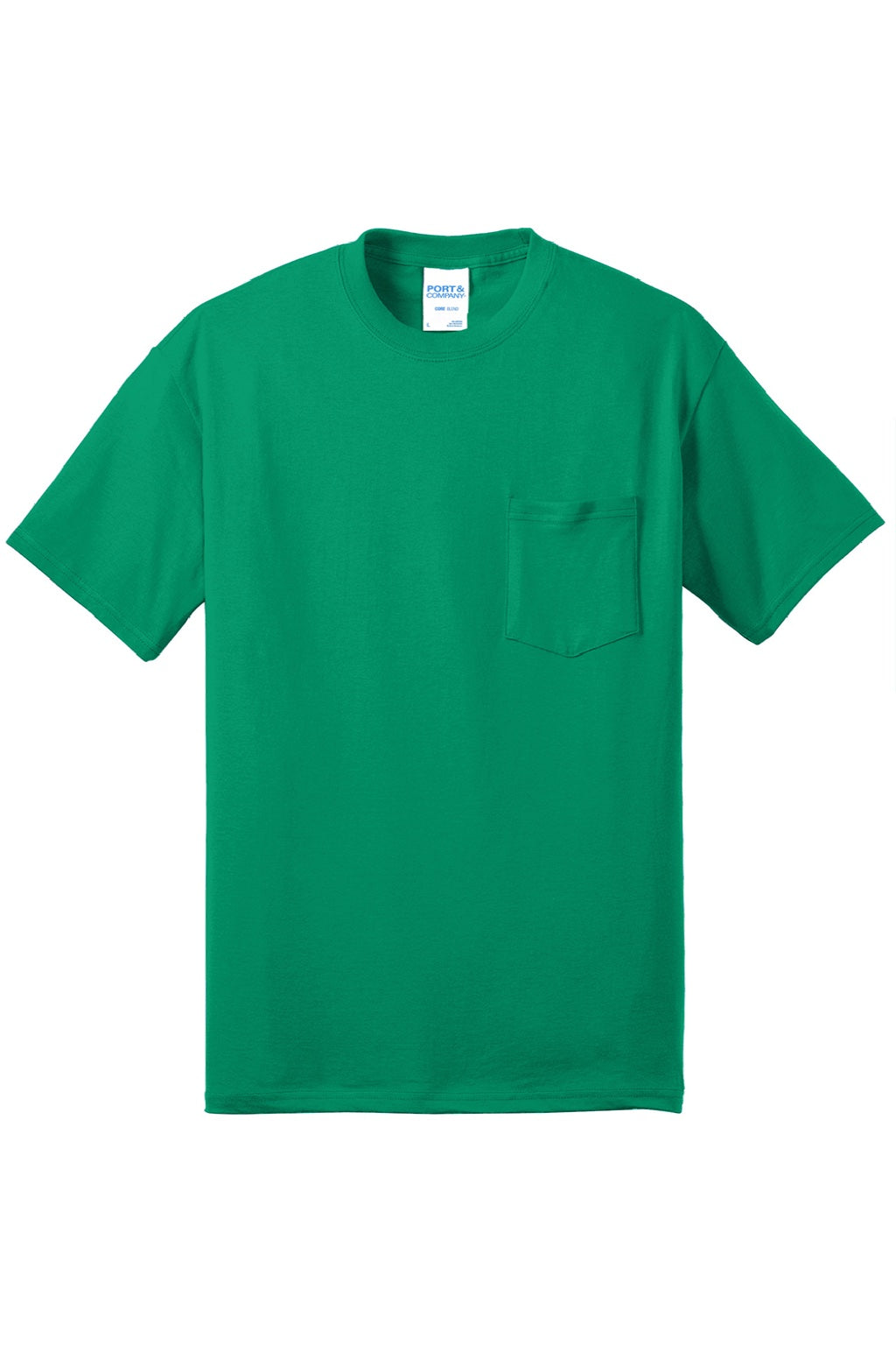 Mens Core Short Sleeve Crewneck T-Shirt w/ Pocket - Kelly Green