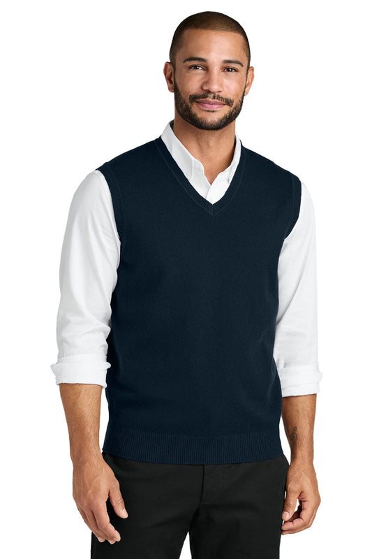 Mens Easy Care V-Neck Sweater Vest - River Navy Blue